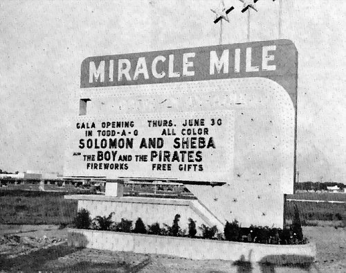 Miracle Mile Drive-In Theatre - Marquee In Daytime